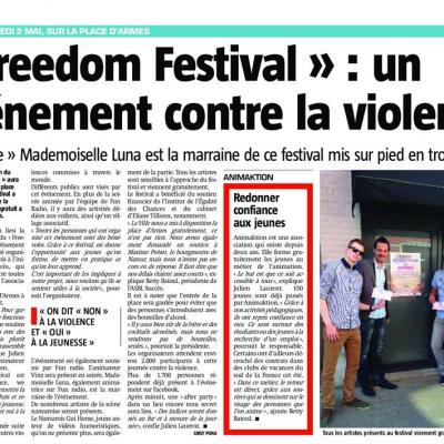 Freedom Festival, no violence we dance, SudPresse