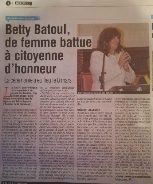 Betty batoul citoyenne d honneur